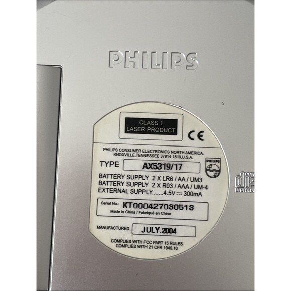 Philips Electronic Skip Protection CD Player AX5319/17 PARTS ONLY - Picture 4 of 5